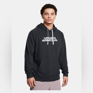 Under Armour Rival Fleece Textured Glitch Men’s Hoodie Black NWT